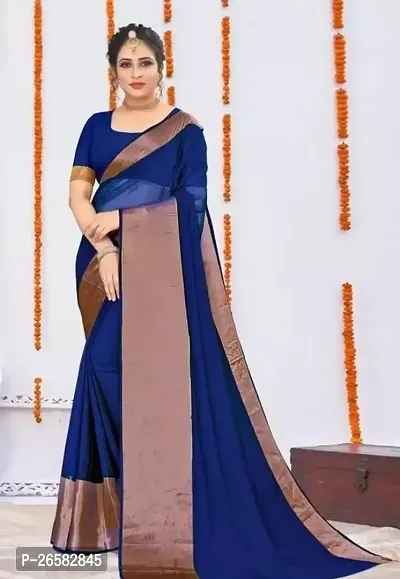 Fancy Chiffon Saree With Blouse Piece For Women-thumb0