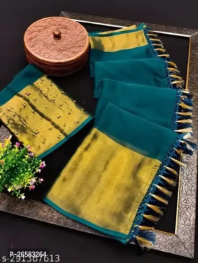 Fancy Chiffon Saree With Blouse Piece For Women