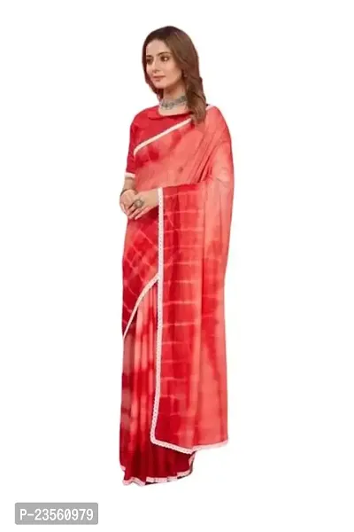 Vragi Casual Wear White Border Murga Sequence Saree With-Unstitched Blouse Piece [Red]