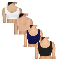 Women's Solid Non Padded Sports Bra (Set of 4)-thumb1
