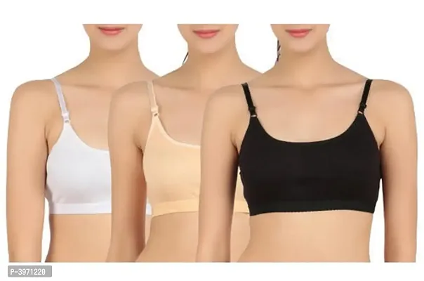 Buy Women's Solid Adjustable Non Padded Sports Bras (Set of 4