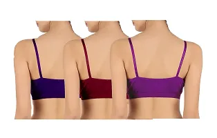 Women's Solid Adjustable Non Padded Sports Bras  (Set of 3)-thumb1