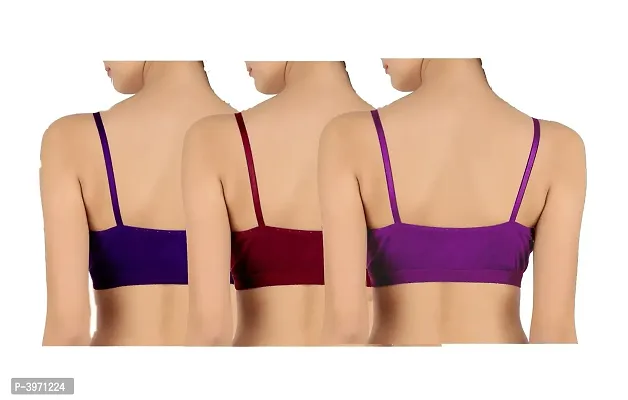 Women's Solid Adjustable Non Padded Sports Bras  (Set of 3)-thumb2