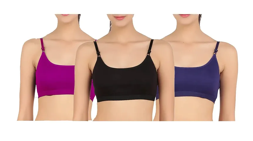 Women's And Girl's Non Padded Sport Air Bra In Fine Colour With