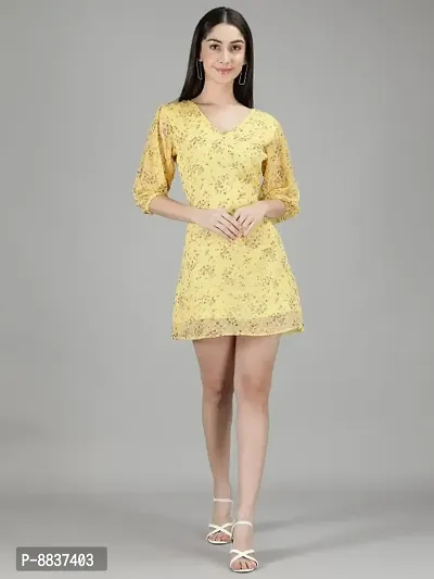 Women Stylish Printed A-Line Mini Dress-thumb0