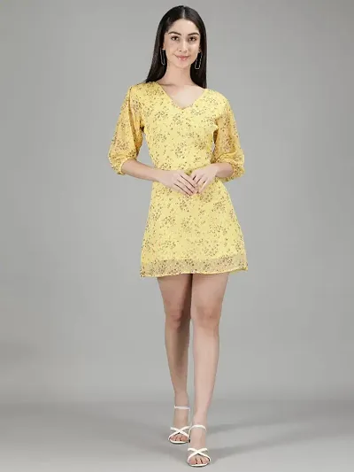 Women Stylish Printed A-Line Mini Dress