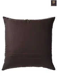 ROMEE Polyester Chenille Floral Cushion Covers 16x16 inch Set of 5 - Brown-thumb2