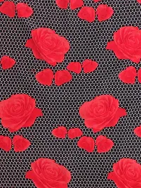 ROMEE 144 TC Floral Printed Cotton Bedsheet for Double Bed with 2 Pillow Covers, Black  Red-thumb4