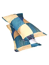 ROMEE Geometric Printed Cotton Bedsheets Double Bed Size Queen - Blue  Beige | Best for Diwali Gift-thumb4