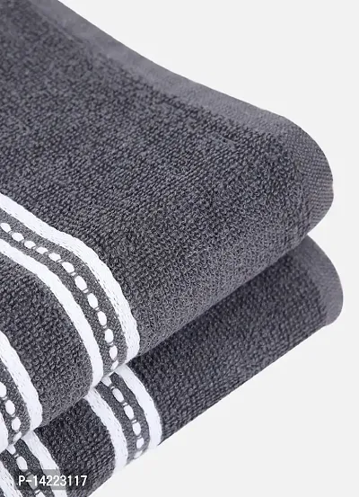 ROMEE Quickly Absorbent  Super Soft Cotton Bath Towel Set of 1, 500 GSM - Grey, TWL104-thumb3