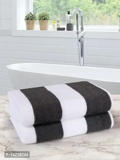 ROMEE 340 GSM Ultra Soft Super Absorbent Antibacterial Microfiber Large Bath Towel, 60 cms x 130 cms - Set of 2