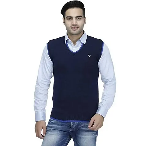 Mens Wool Half Sleeve Sweater