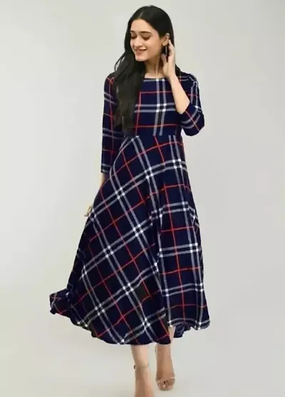 Trendy Printed Crepe Maxi Dress For Women