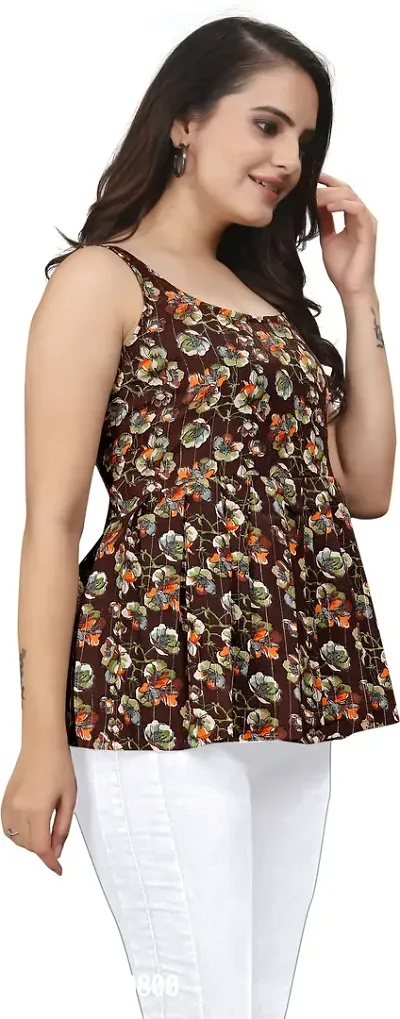 Fancy Multicoloured Cotton Blend Printed Top For Women