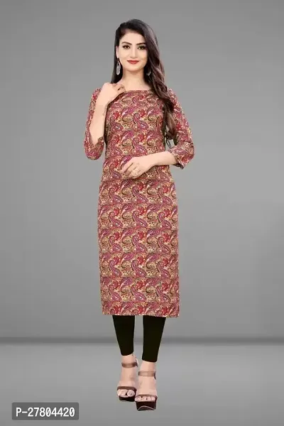 Stylish Crepe Stitched Kurta For Women-thumb0