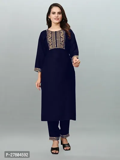 Stylish Polyester Kurta With Pant For Women