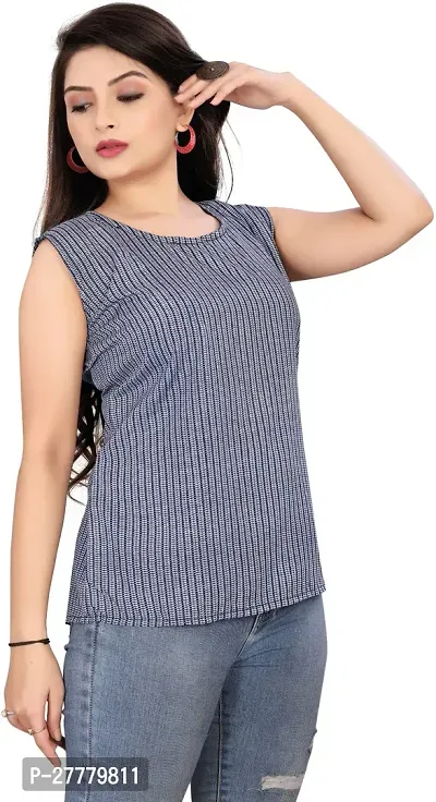 Fancy Grey Crepe Solid Top For Women