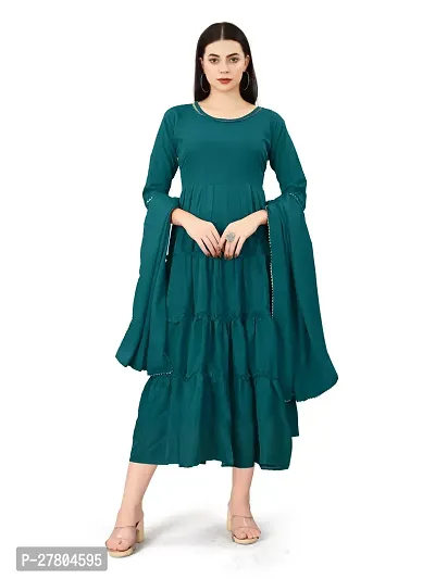 Stylish Polyester Kurta With Dupatta Kurta For Women