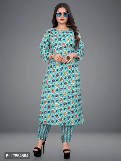 Stylish Cotton Blend Kurta With Pant For Women