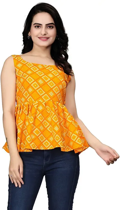 Elite Regular Sleeves Crepe Top For Women