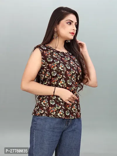 Fancy Multicoloured Cotton Printed Top For Women-thumb0