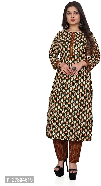 Stylish Cotton Blend Kurta With Pant For Women