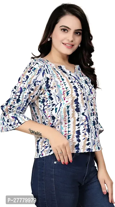 Fancy Multicoloured Polyester Printed Top For Women