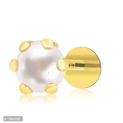 Raigur LETS HAVE A BRIGHT STAR 14K Gold Nose Pin (White)