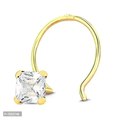 Raigur LETS HAVE A BRIGHT STAR 14k Gold Plain Triangle Shaped Stone Nose Ring for Women