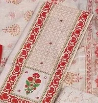 Ravishing Red Cotton Khadi Women Dress Material with Dupatta-thumb2