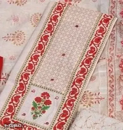 Ravishing Red Cotton Khadi Women Dress Material with Dupatta-thumb3