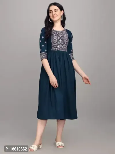 Beautiful Rayon Embroidered kurta for women-thumb0