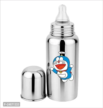 HAUSA07 KIDS FEEDING STAINLESS STEEL BOTTLE WITH COLOR CARTOON CHARACTER- 255ML