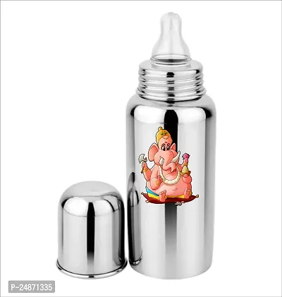 Complete Stainless Steel Feeding Bottle With Colour Cartoon Characters- 255ML