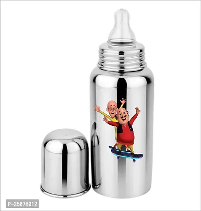 HAUSA07 BPA-free steel baby bottle With Colour Cartoon Characters- 255ML- KC10