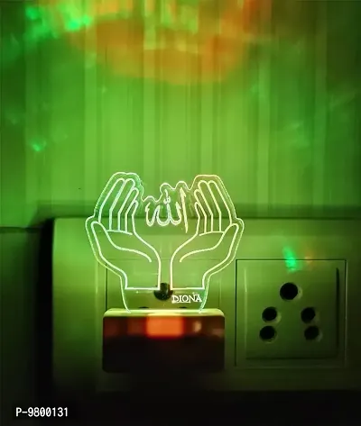 DIONA 3D ALLAH - ISLAM LED MULTICOLOR NIGHT LAMP Home Decor Items Night Lamp