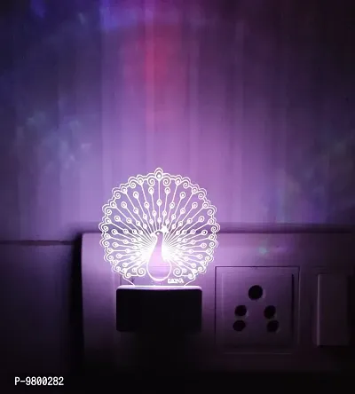 Buy DIONA Peacock LED 3D Illusion Multi Color Changing Home Decor