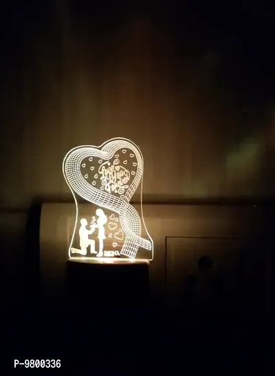 DIONA Love You Forever Romantic Couple 3D Illusion LED Multi Color Valentine Day Gift Night Lamp-thumb3