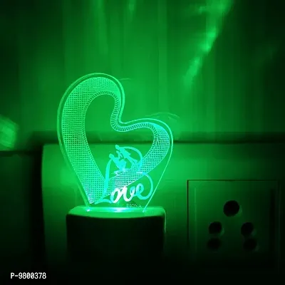 DIONA Couple Romantic 3D Illusion LED Multi Color Valentine Day, Birthday Gift Night Lamp-thumb5