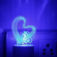 DIONA Couple Romantic 3D Illusion LED Multi Color Valentine Day, Birthday Gift Night Lamp-thumb1