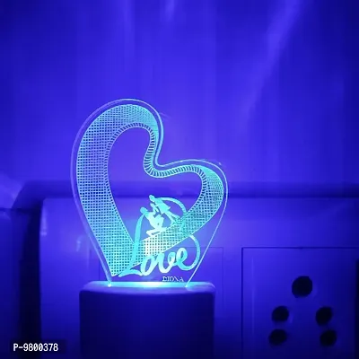 DIONA Couple Romantic 3D Illusion LED Multi Color Valentine Day, Birthday Gift Night Lamp-thumb4
