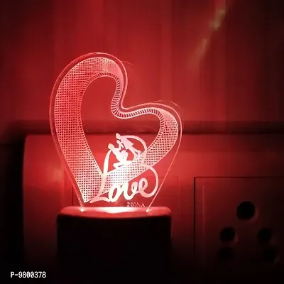 DIONA Couple Romantic 3D Illusion LED Multi Color Valentine Day, Birthday Gift Night Lamp-thumb5