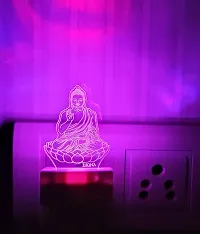DIONA Buddha 3D Illusion Portable Acrylic Buddhism Pagoda Meditation Peace LED Multi Color Changing Night Lamp-thumb1