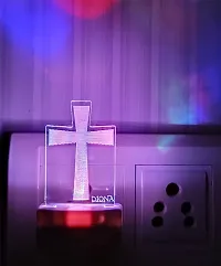DIONA Christian Cross Symbol 3D Illusion LED Night Lamp Illusion Home Decor Acrylic 7Colour Changing Light Christmas Gifts wall night light Christmas gift Church Table Desk Lamp Wall Night Lamp-thumb4