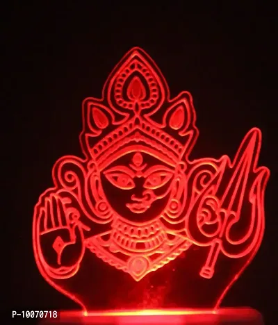 DIONA 3D ILLUSION DURGA MAA LED MULTICOLOR NIGHT LAMP Home Decor Items Night Lamp-thumb0