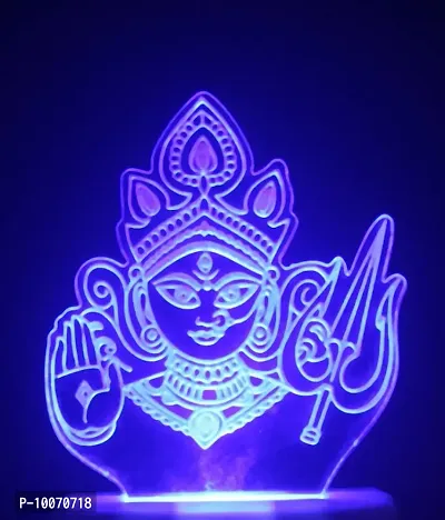 DIONA 3D ILLUSION DURGA MAA LED MULTICOLOR NIGHT LAMP Home Decor Items Night Lamp-thumb4