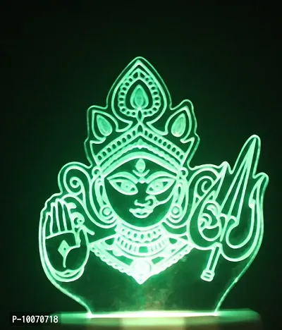 DIONA 3D ILLUSION DURGA MAA LED MULTICOLOR NIGHT LAMP Home Decor Items Night Lamp-thumb3