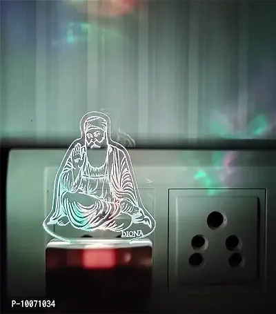 Buy DIONA Guru Nanak Multi Colour LED 3d Illusion Acrylic Night