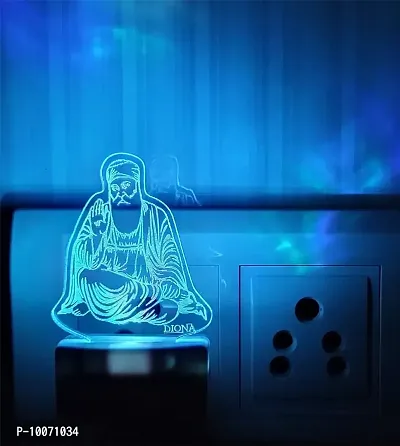 DIONA Guru Nanak Multi Colour LED 3d Illusion Acrylic Night Lamp for Pooja Room Office Shop Table Desk Lamp Gurdwara Home Decor Divine Lamp Sikhism Night Lamp-thumb4