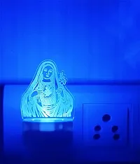 DIONA Mother Mary Christian 3D LED Night Lamp with Multi Colour Changing Lights Home Decor Small Portable Wall Light For Home, Church, Offices, Shops, Christmas Gifts Night Lamp-thumb1